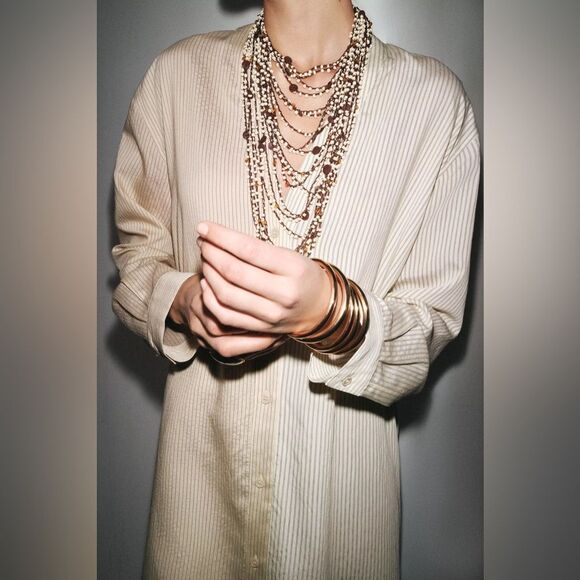 ZARA STRIPED SHIRT DRESS ZW COLLECTION - Picture 7 of 11